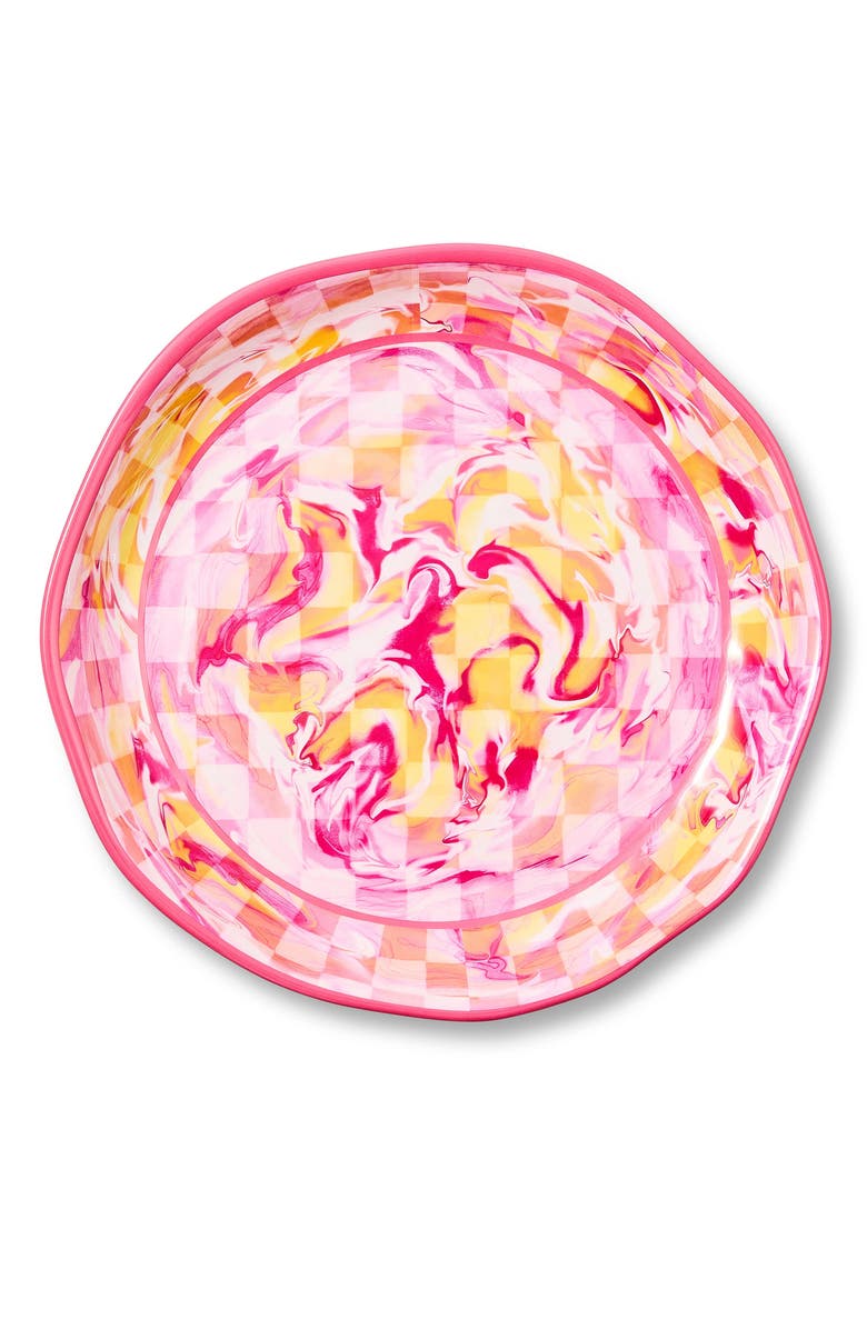 MACKENZIE CHILDS Pink Marble Check Melamine Large Platter, Alternate, color, Pink