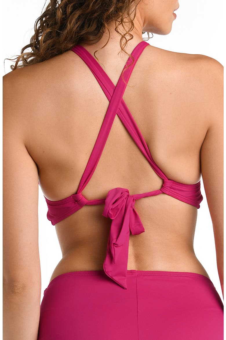 Island Goddess High Neck Bikini Top, Alternate, color, MAGENTA