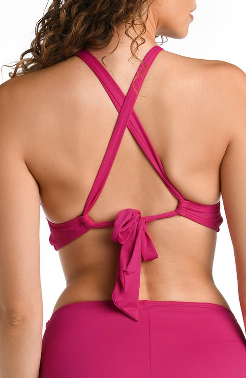 La Blanca Island Goddess High Neck Bikini Top In Purple