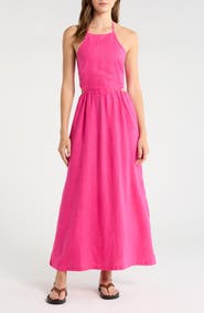 Beyond Yoga SoftWash Linen Halter Dress