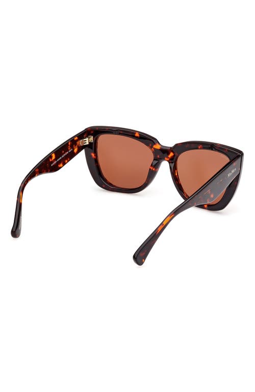 Max Mara Glimpse4 54mm Polarized Cat Eye Sunglasses In Dark Havana/brown