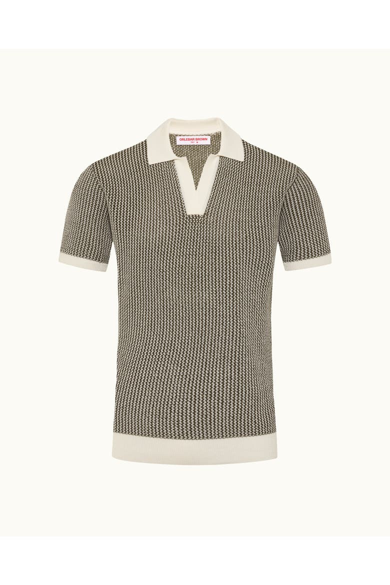 Horton Crochet Tailored Chevron Crochet Polo, Alternate, color, Bayleaf Green