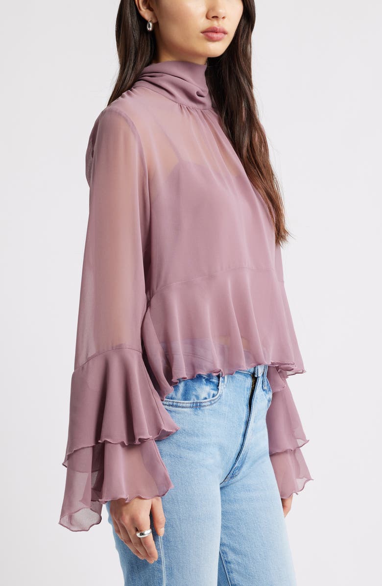 Open Edit High Neck Chiffon Top, Alternate, color, Purple Wistful