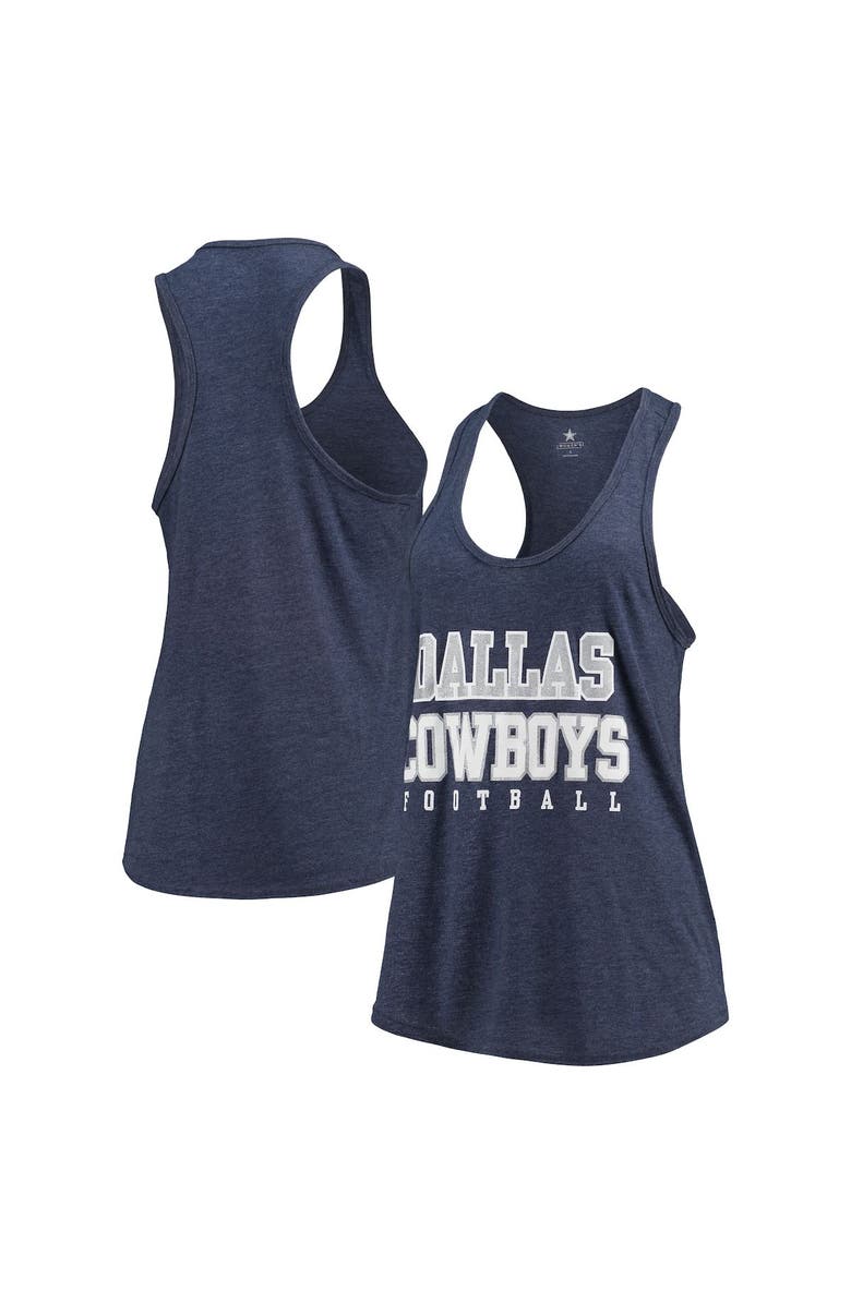 NFL Women's Navy Dallas Cowboys Practice Glitter Tank Top, Main, color, 
