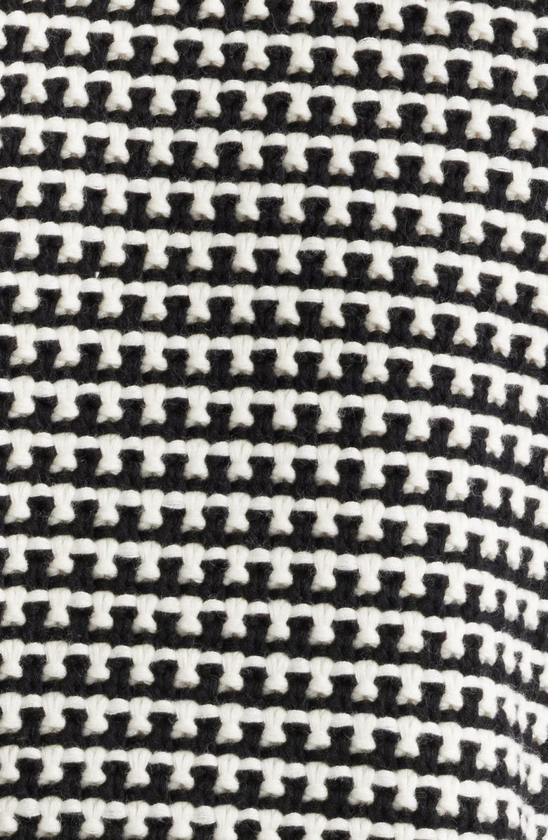 Madewell Textured Stitch Cotton Crewneck Sweater, Alternate, color, Ivory/Black