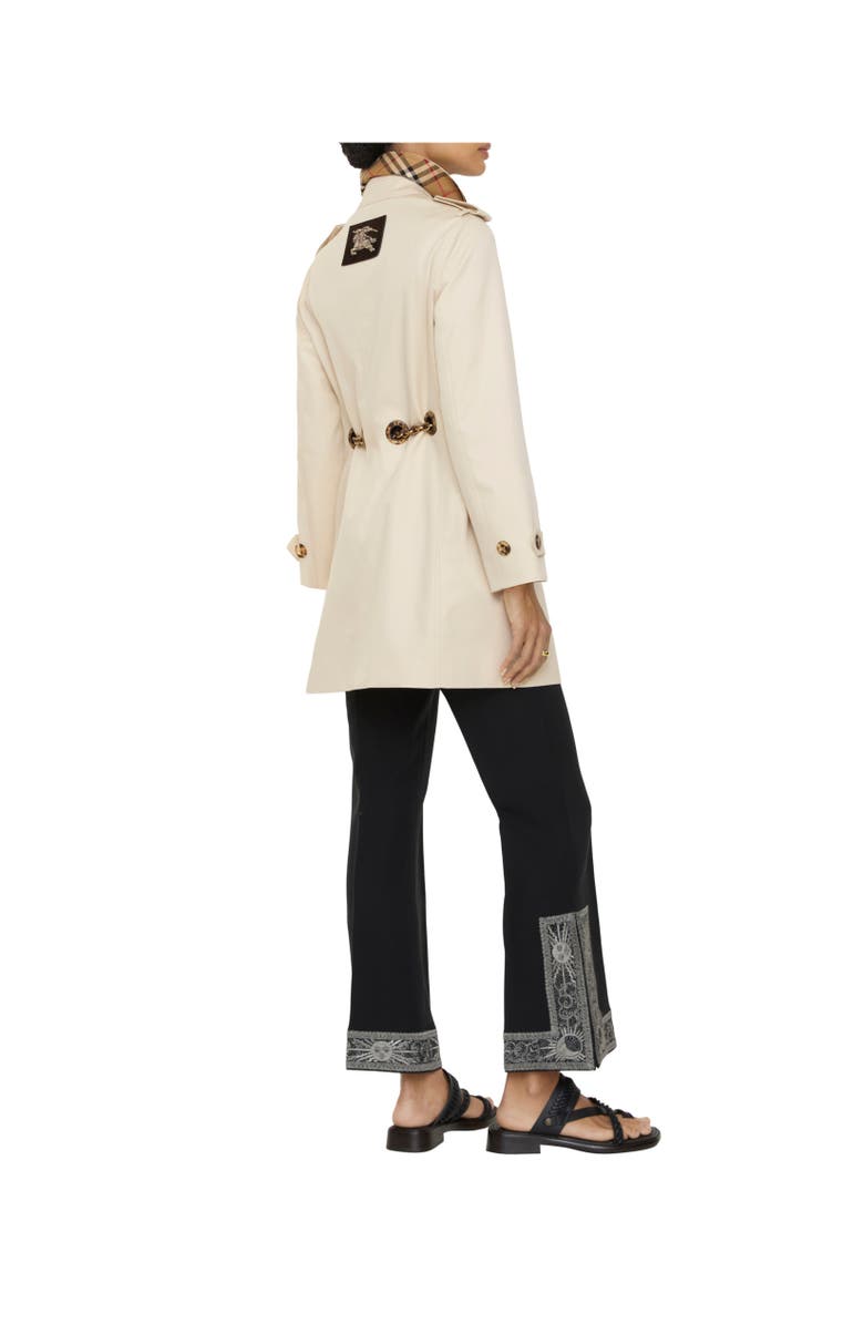 Burberry Short Gabardine Stonehaven Car Coat, Alternate, color, Clam Beige