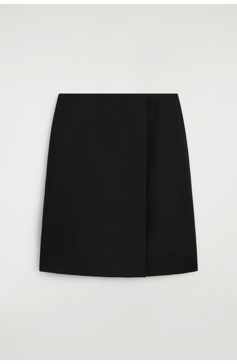 COS Satin Wrap Skirt, Alternate, color, Black