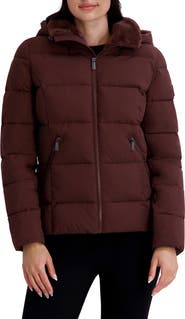 Kenneth Cole New York Water Resistant Hooded Faux Fur Lined Puffer Jacket