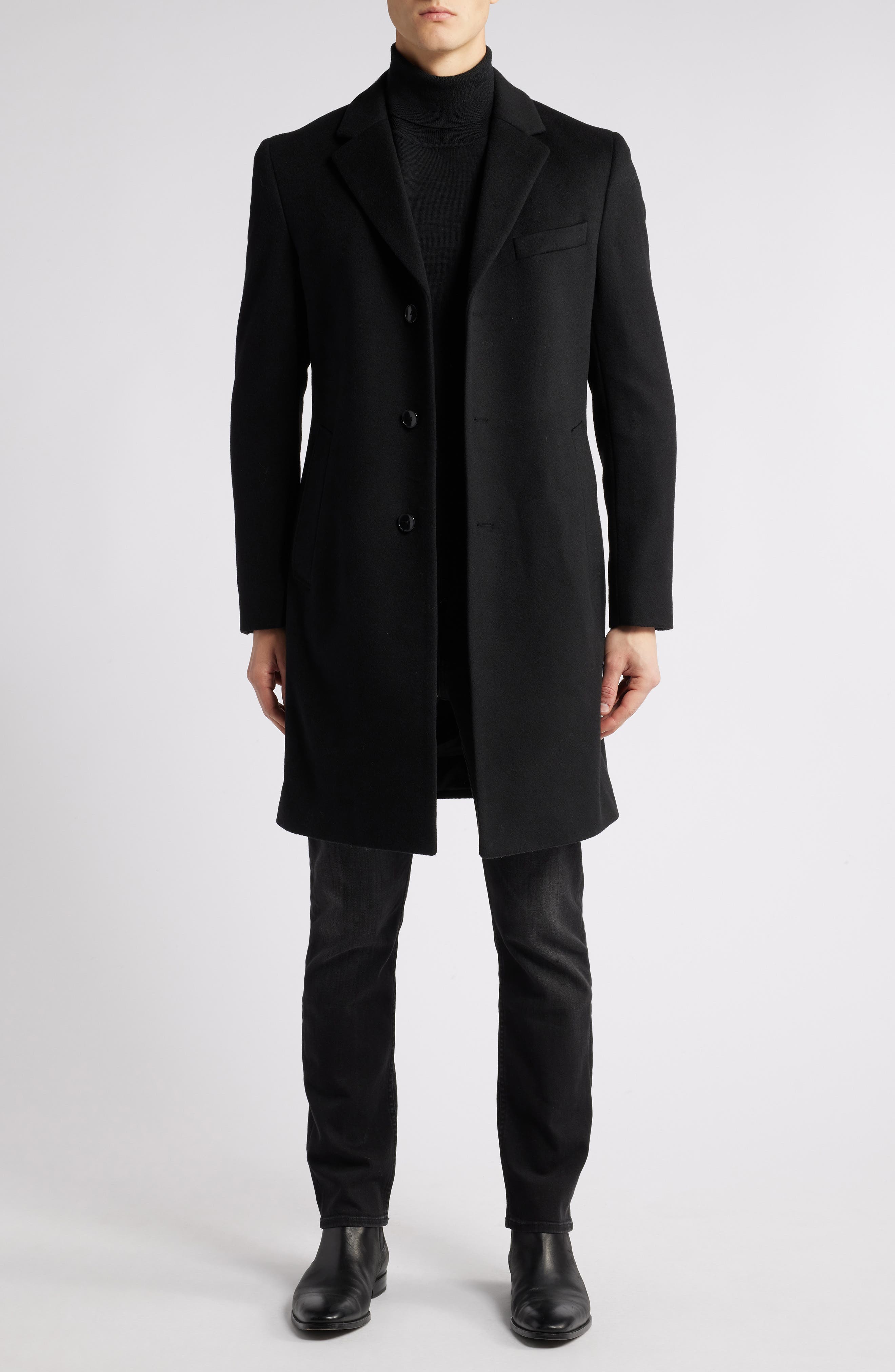BOSS Hyde Felted Wool & Cashmere Car Coat