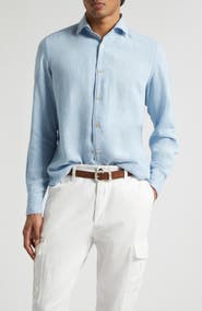 Eleventy Lyocell & Linen Button-Up Shirt