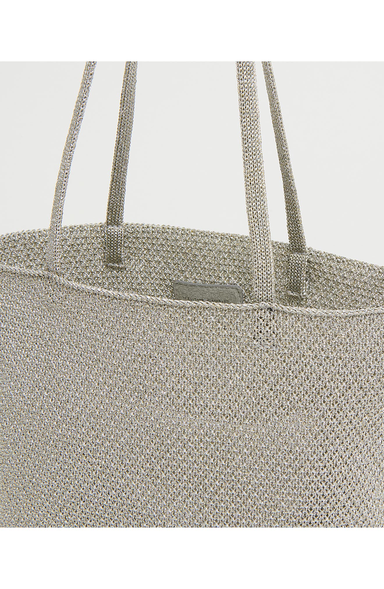 Filo Metallic Knit Tote, Alternate, color, SILVER