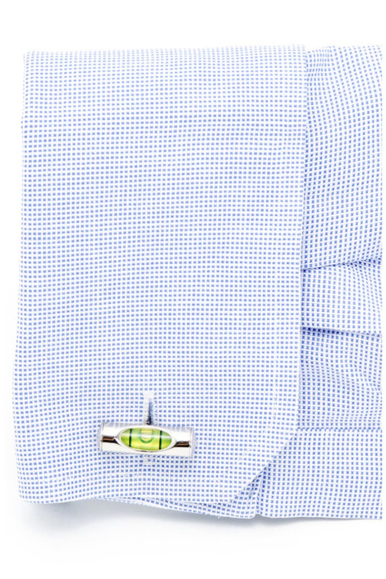 Green Level Cuff Links, Alternate, color, GREEN