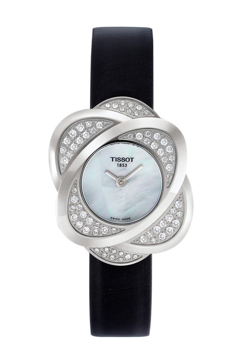 Tissot Women's Precious Flower Leather Watch, 22.5mm, Main, color, 