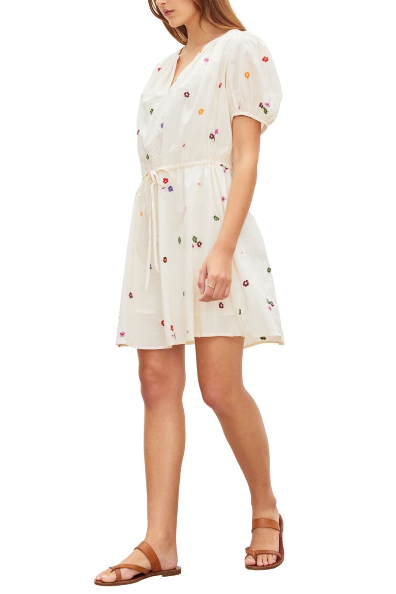 Cleo Embroidered Cotton Minidress, Alternate, color, CREAM