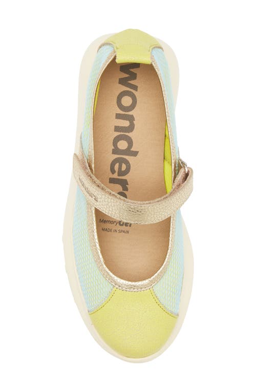 Wonders Mesh & Leather Flat In Cyber/platino