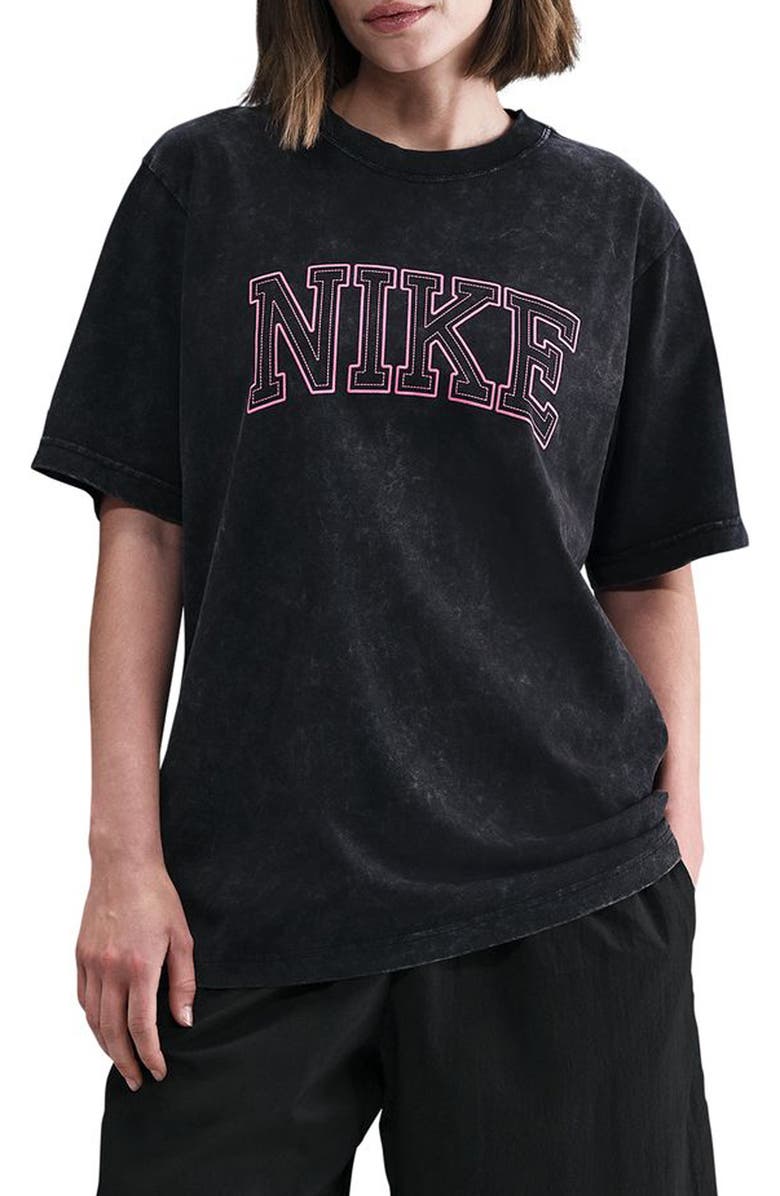 Nike Swoosh Short Sleeve T-Shirt, Main, color, Black
