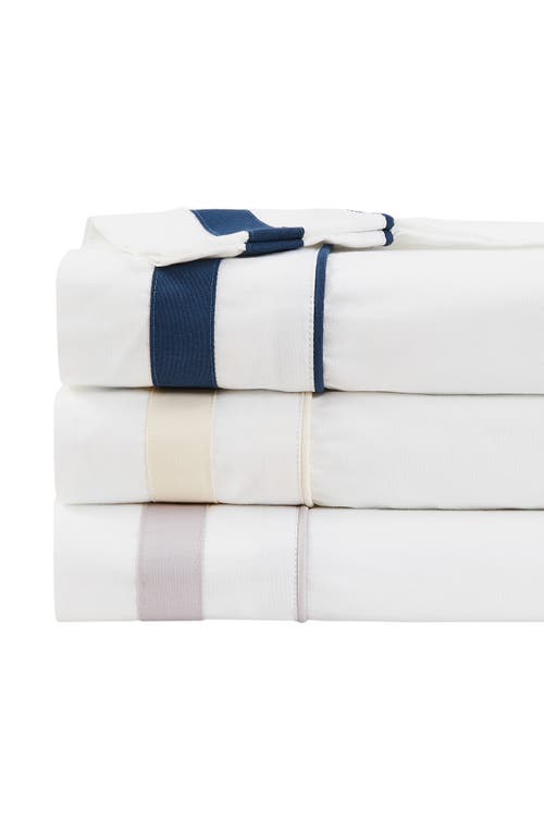 Melange Home 300 Thread Count Percale Border Sheet Set In White