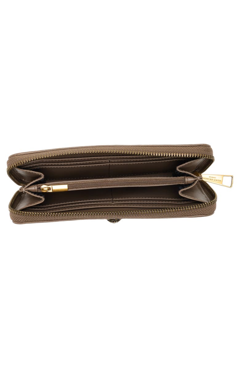 Kurt Geiger London Chelsea Zip Around Leather Wallet, Alternate, color, Taupe Combo
