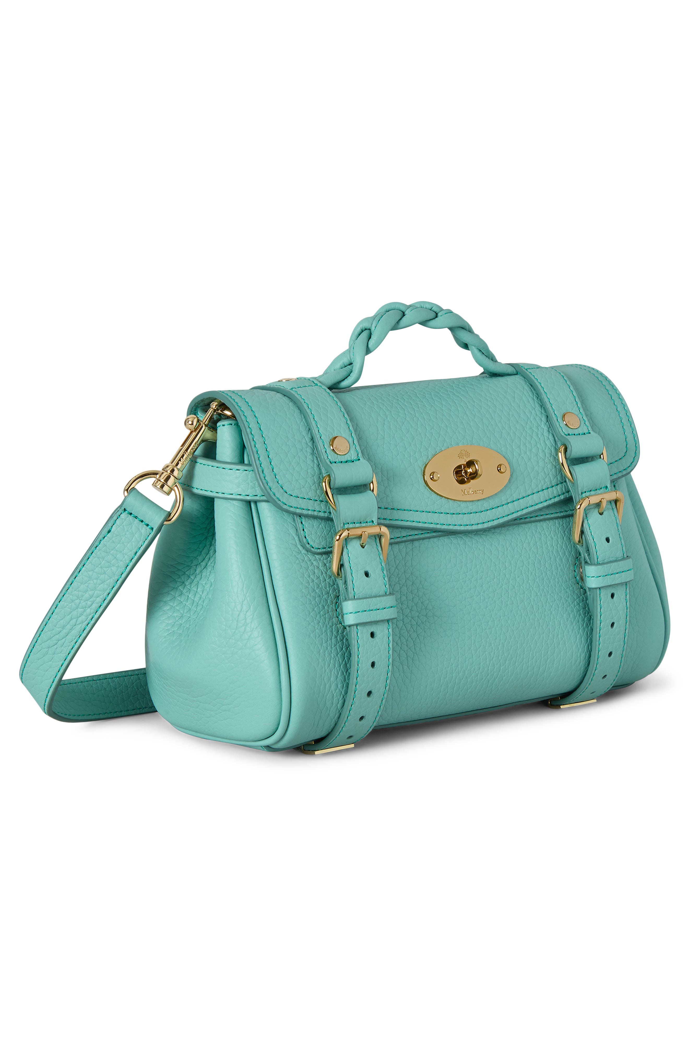 Mini Alexa Leather Satchel, Alternate, color, MARINA BLUE