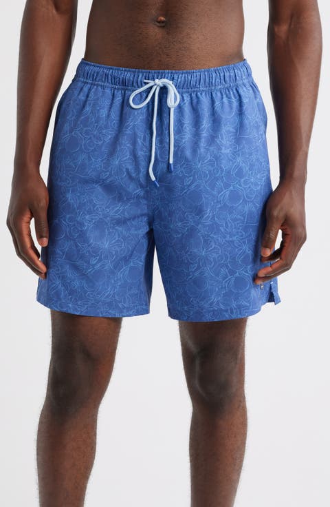 Palmoa Fruit & Bird Print Swim Trunks