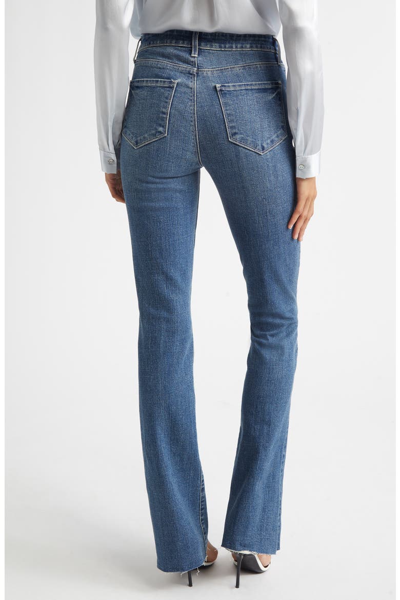 Ruth High Waist Raw Hem Straight Leg Jeans, Alternate, color, FAIR OAK