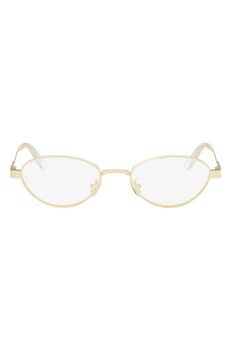 DIOR Cannageo B3U 51mm Oval Glasses, Main, color, Shiny Gold Dh