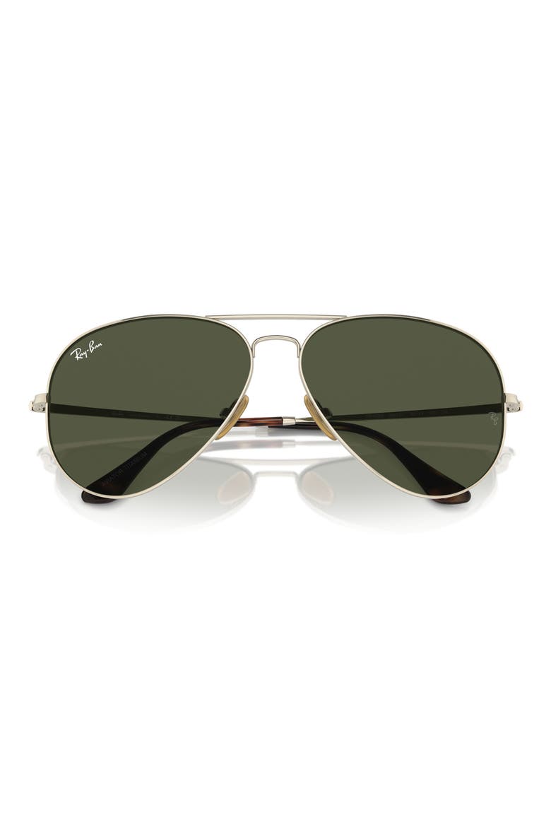 58mm Pilot Aviator Sunglasses, Main, color, GOLD FLASH