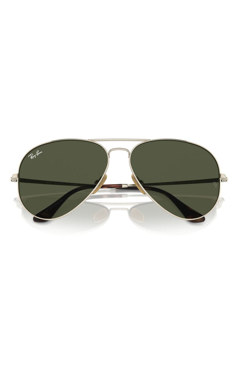 Ray-Ban 58mm Aviator Sunglasses, Main, color, Gold Flash