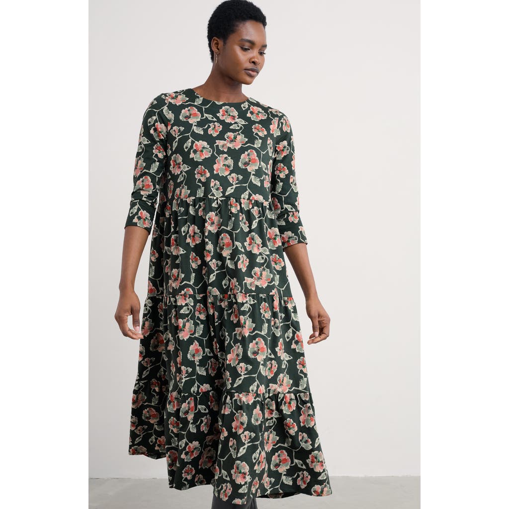 Seasalt Cornwall Line Strokes Floral Print Dress In Multi