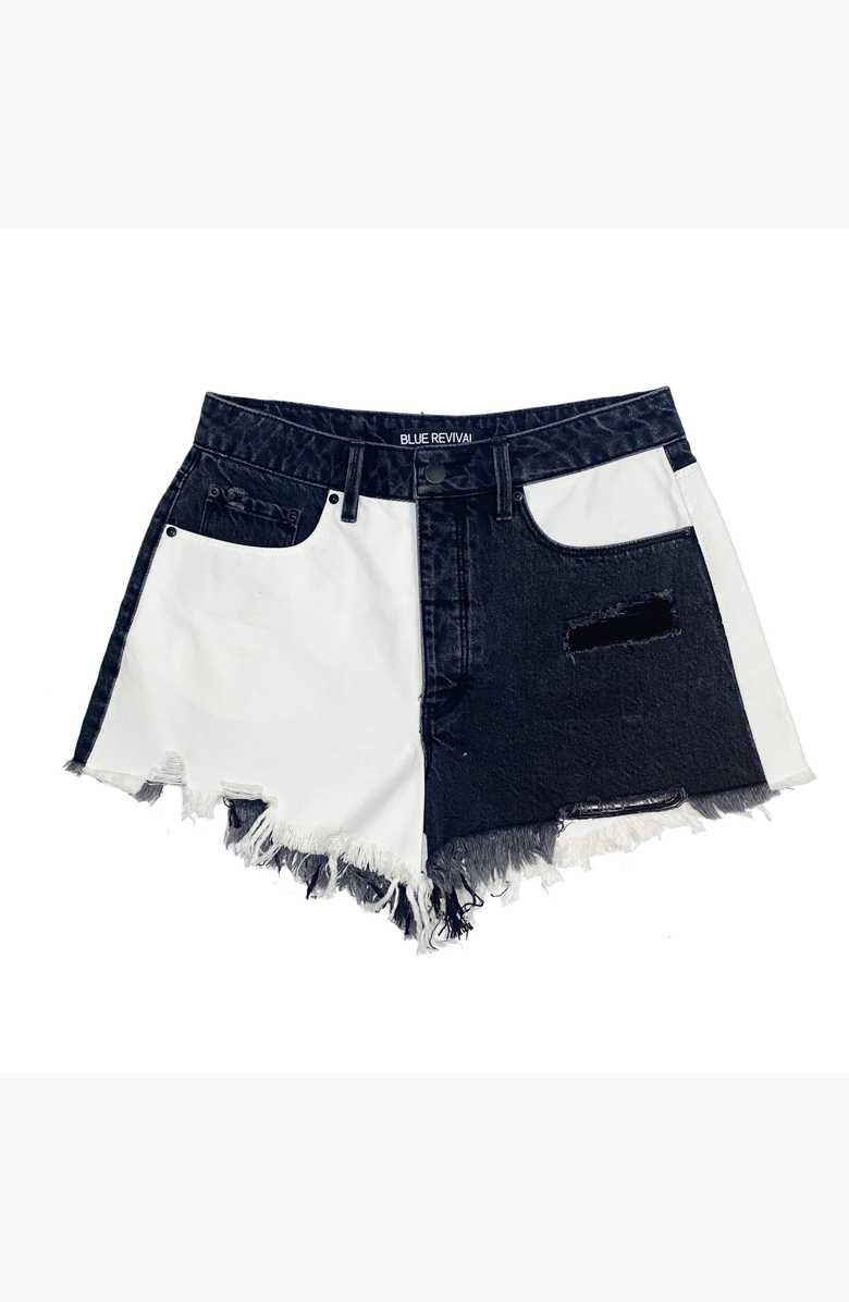 BLUE REVIVAL Siamese Twin Short, Alternate, color, Black / White