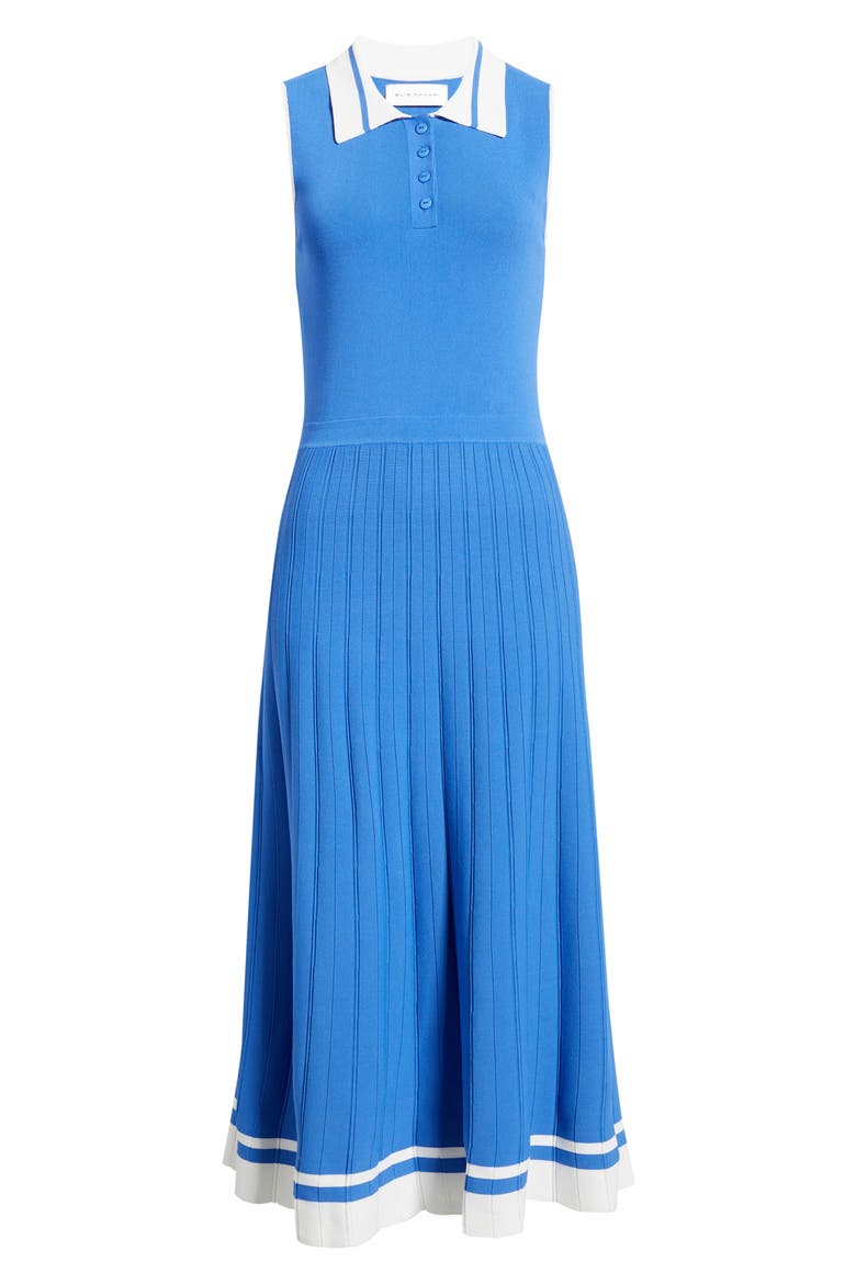 The Elizabeth Knit Polo Dress, Alternate, color, SEAPORT BLUE/ IVORY