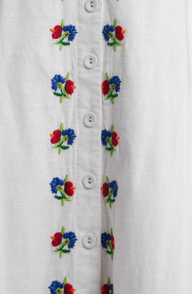 LOVE THE LABEL Berri Floral Embroidery Midi Skirt, Alternate, color, May Morris Embroidery