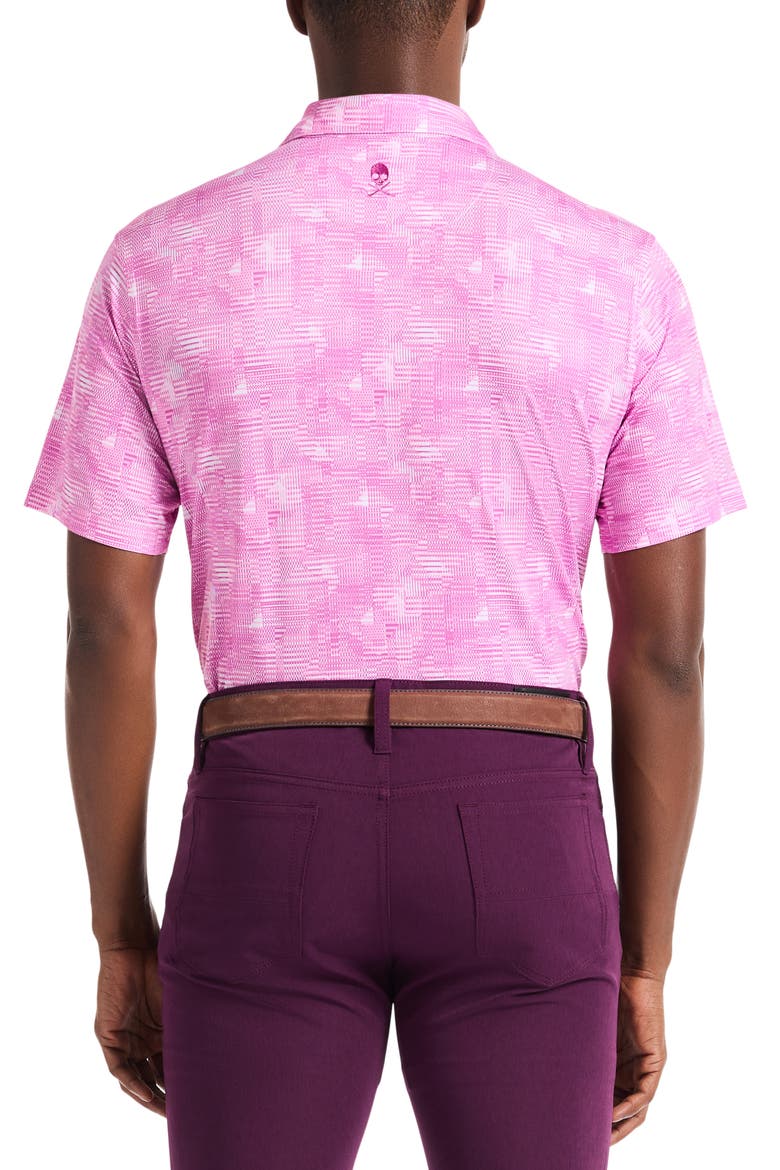 Norlen Geo Pattern Performance Golf Polo, Alternate, color, PINK
