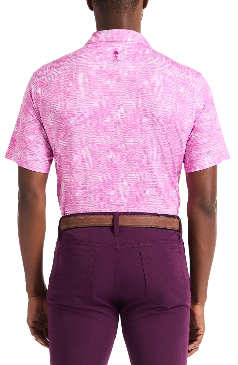 Robert Graham Norlen Geo Pattern Performance Golf Polo, Alternate, color, Pink