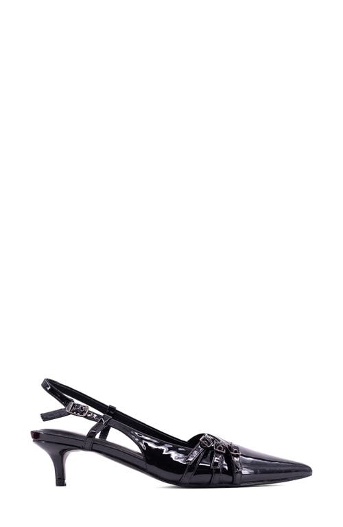 Shushop Nadja Pointed Toe Kitten Heel Slingback Pump