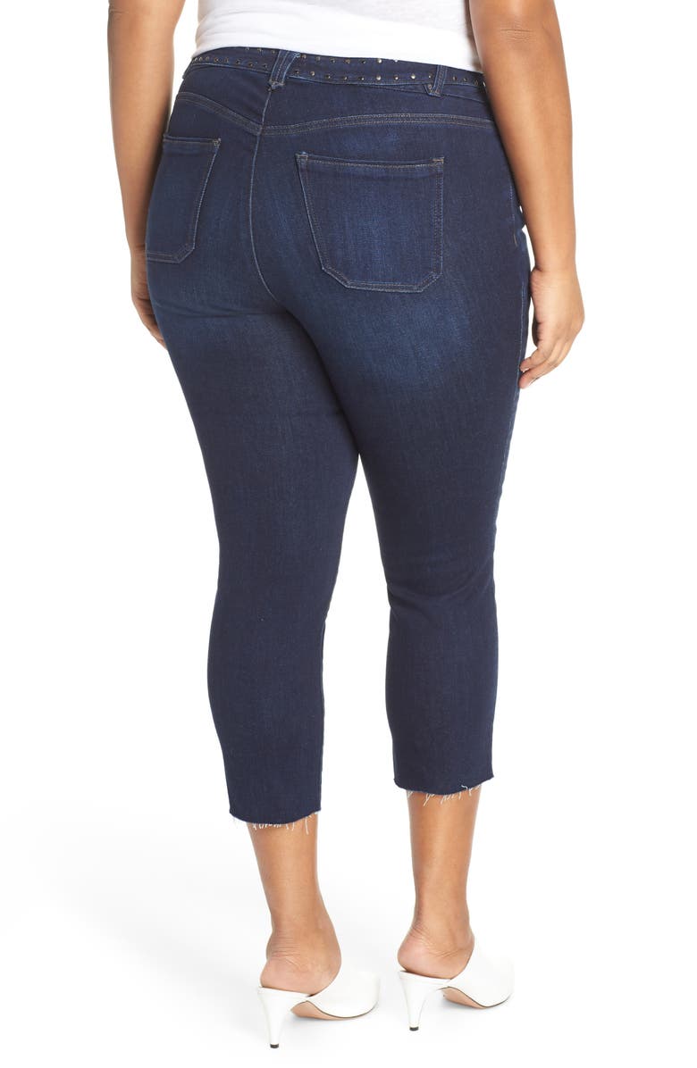 Wit & Wisdom Studded High Waist Straight Leg Jeans, Alternate, color,