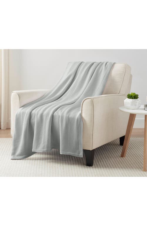 Vellux Textured Cotton Throw Blanket In Gray