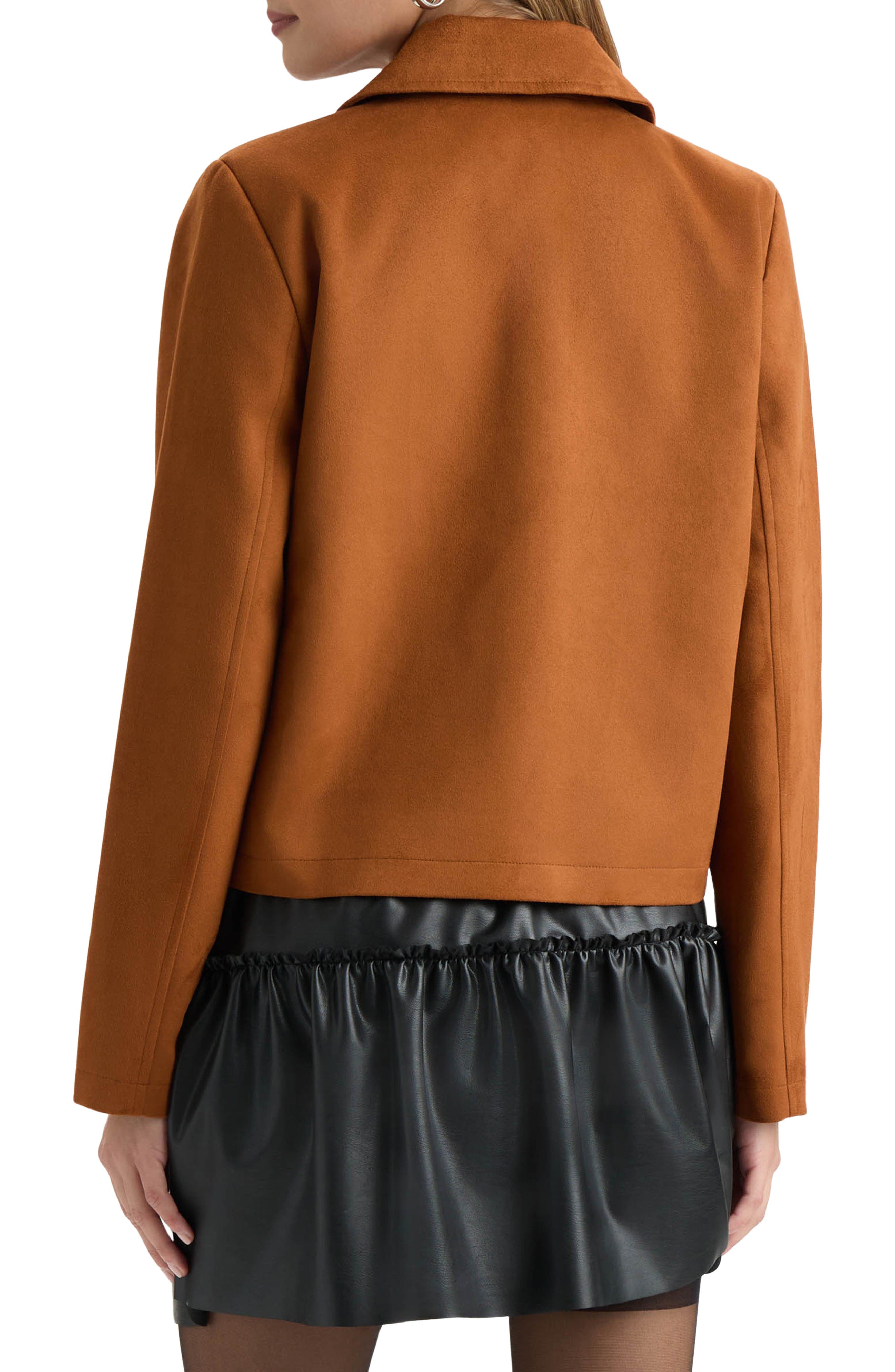 Beaded Floral Faux Suede Jacket - image 2