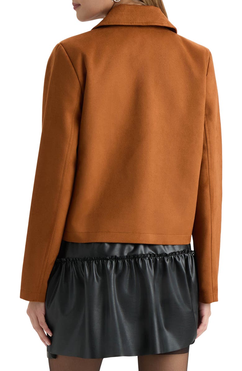 NVLT Beaded Floral Faux Suede Jacket, Alternate, color, Luggage