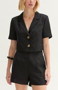 CRESCENT Cropped Linen Blend Blazer
