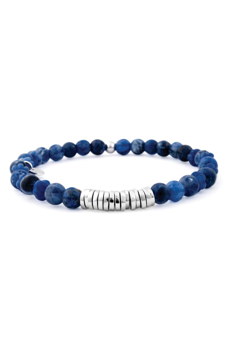 Tateossian Men's Classic Discs Beaded Bracelet, Main, color, Blue