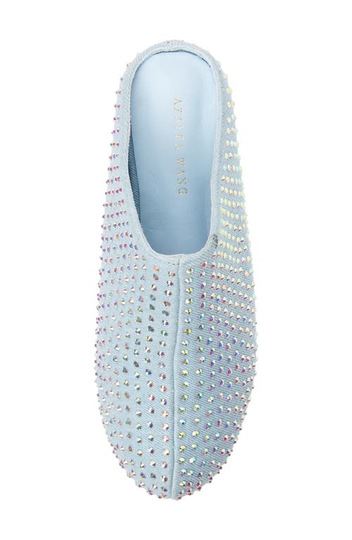 Azalea Wang Jamal Crystal Denim Platform Clog In Blue
