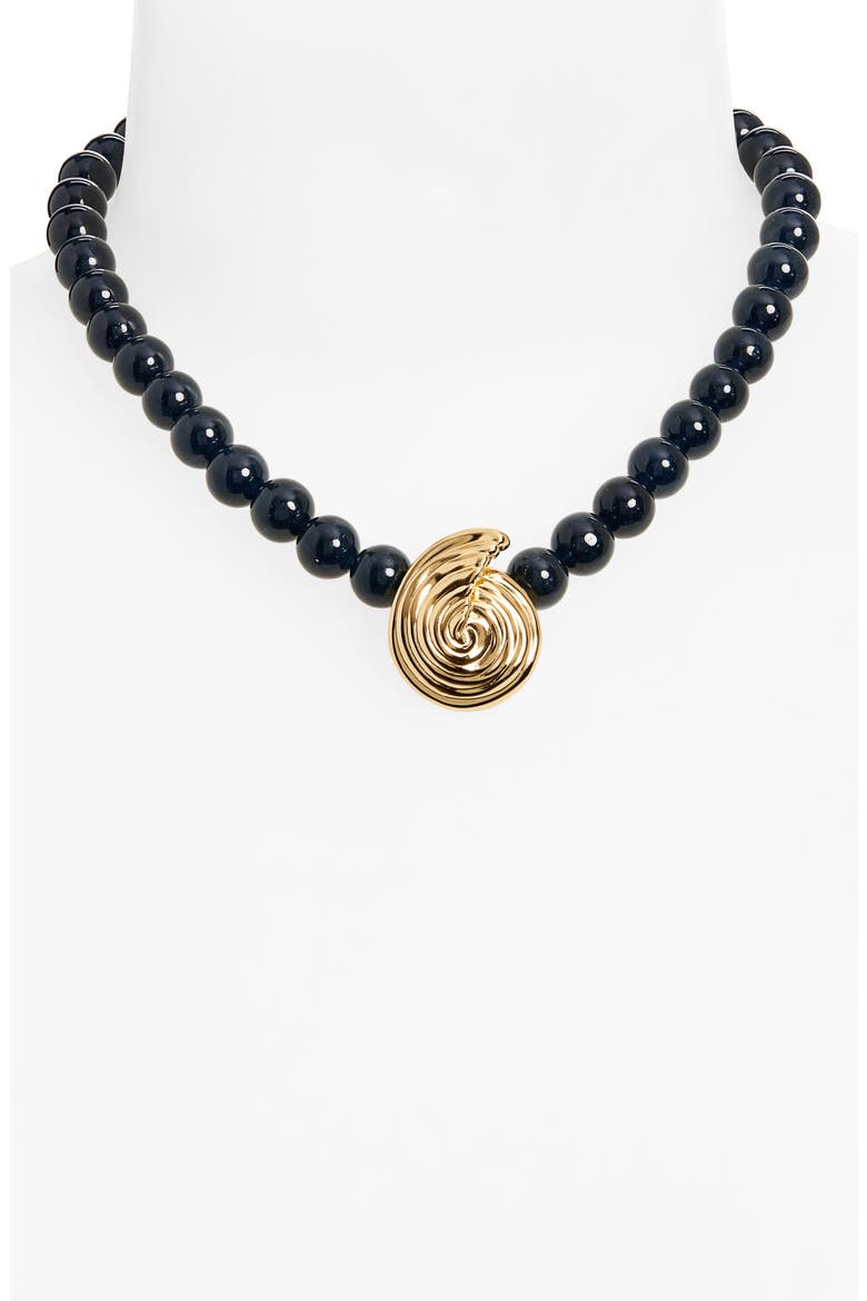 Beaded Spiral Pendant Necklace, Alternate, color, GOLD