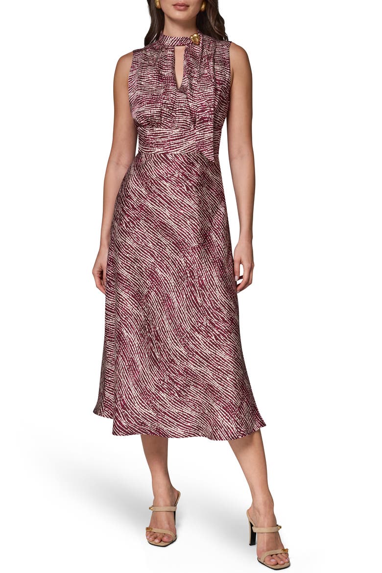 Sleeveless Midi Dress, Main, color, PRUNE MULT