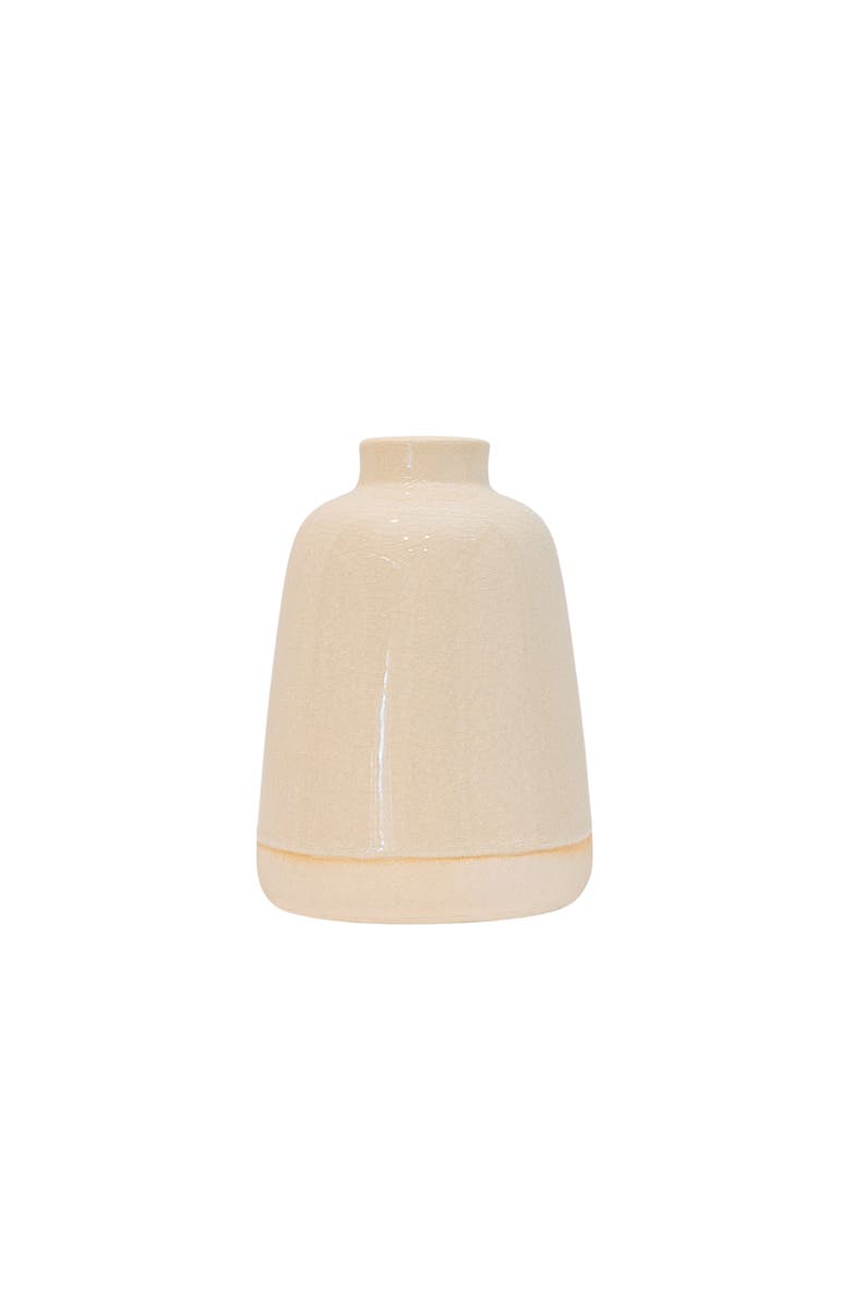 Foreside Home and Garden Smooth Tapered Bud Vase White Stoneware, Main, color, White