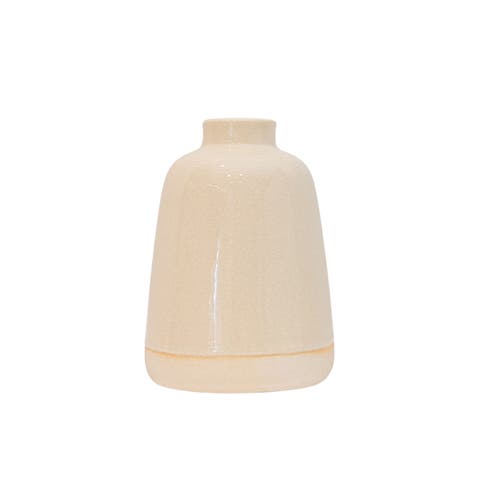 Smooth Tapered Bud Vase White Stoneware