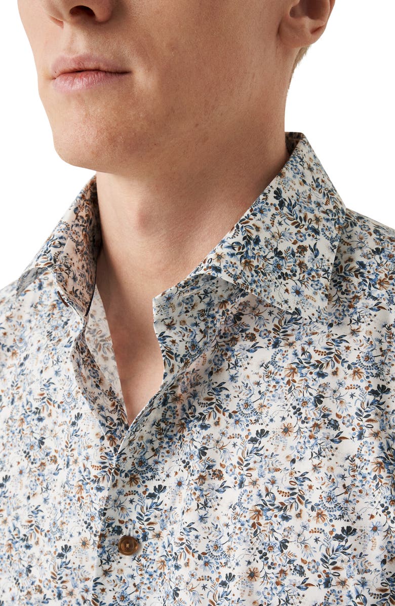 Eton Contemporary Fit Floral Print Shirt, Alternate, color, 
