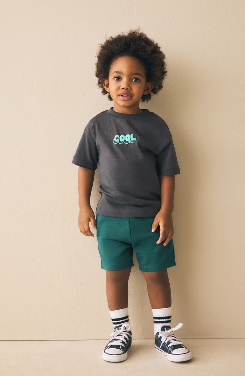 NEXT Kids' Cotton Jersey Shorts, Alternate, color, Green