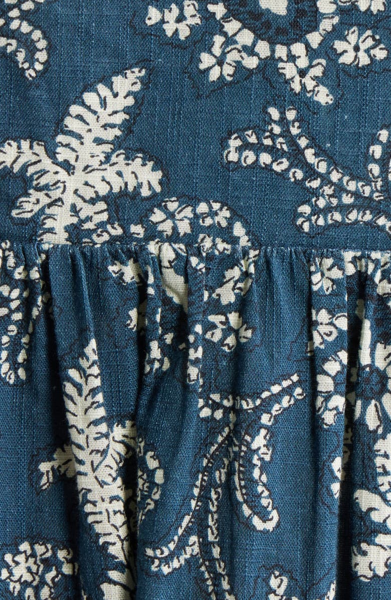 THE GREAT. The Verse Cotton Midi Dress, Alternate, color, Indigo Bandana