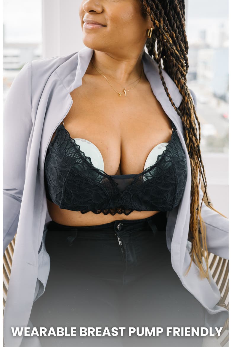 Riley Pumping & Nursing Lace Bralette, Alternate, color, Black